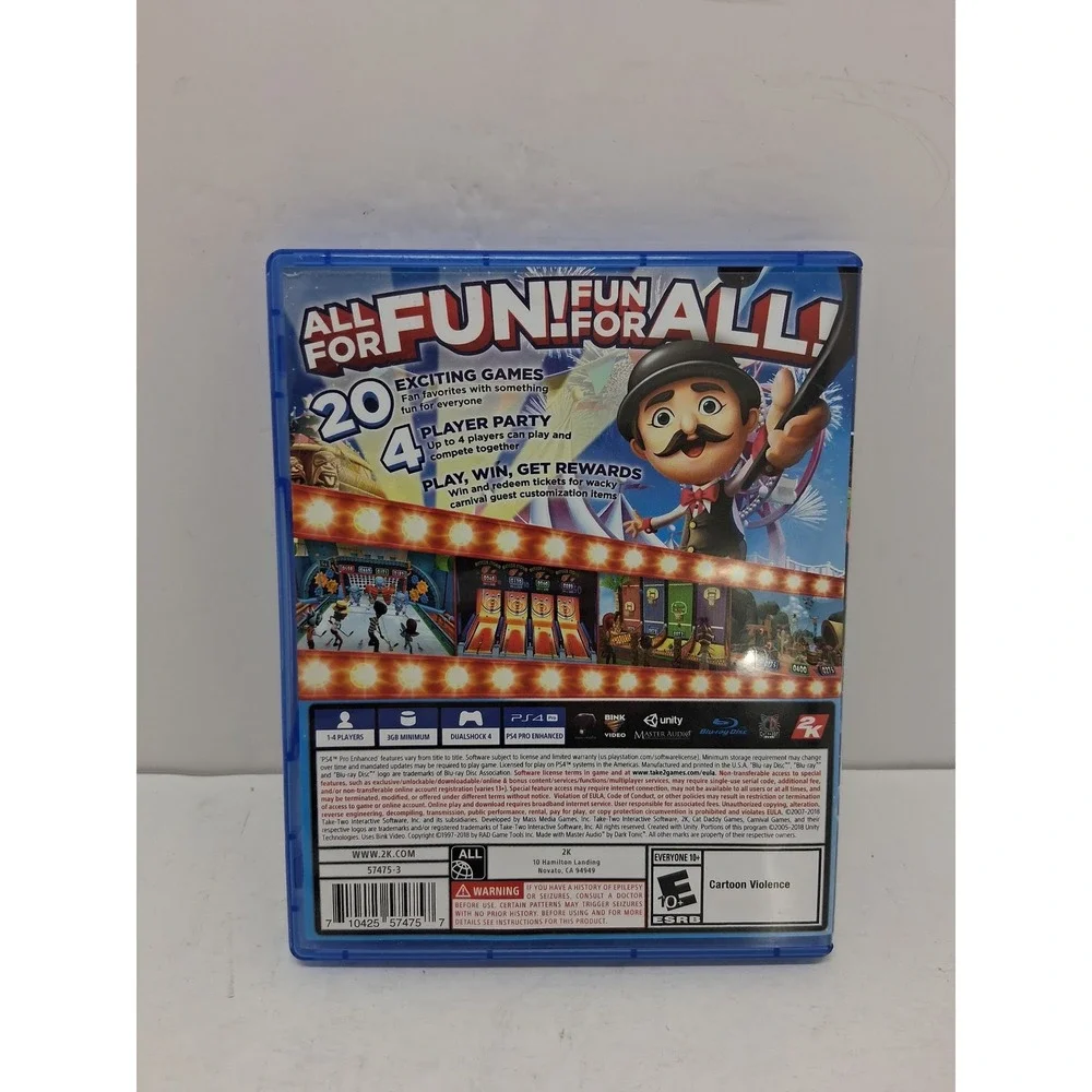 Carnival Games Sony PlayStation 4 PS4 2018 2K Games Family Party Multiplayer